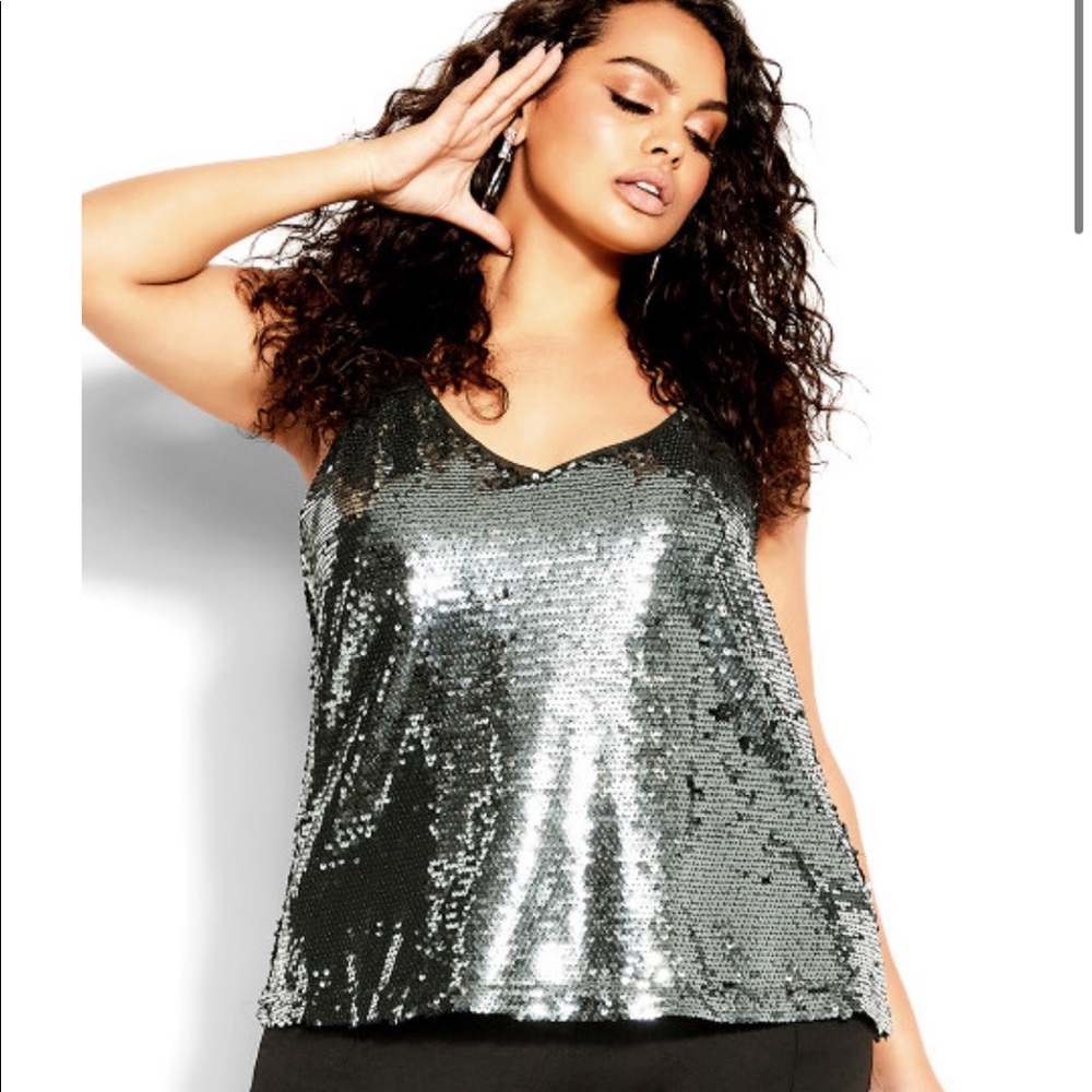 City Chic Size 16W Glimmer Tank NWT